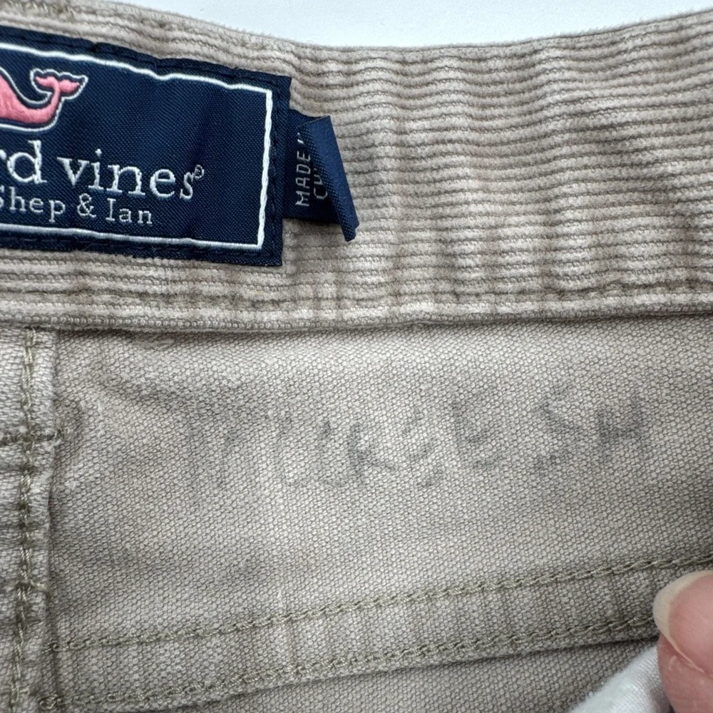 Vineyard Vines‎ Girls Size 12 Corduroy Pants Beige Adjustable Waistband Preppy